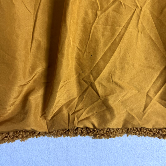 H&M Teddy Coat Jacket Womens XL Orange Brown Fuzzy Comfy Oversized Lined - Picture 7 of 13